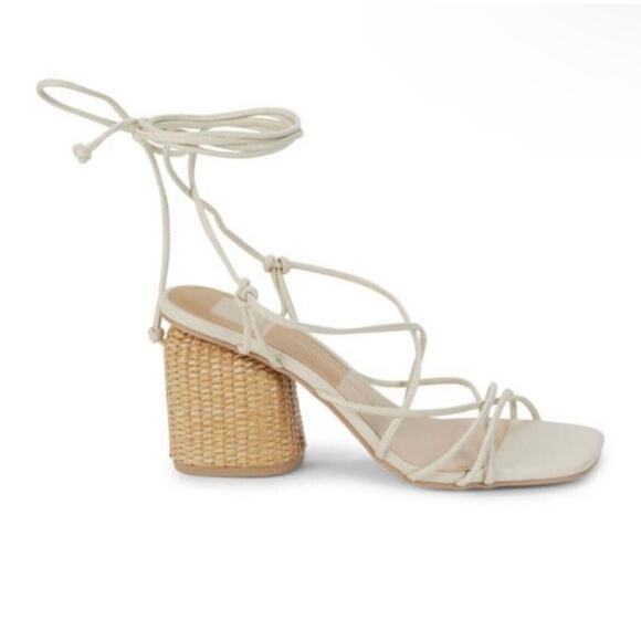 Dolce Vita Nika Strappy Block Heel Sandals Square Toe Cream Women’s US 10 NWOB - Picture 1 of 11
